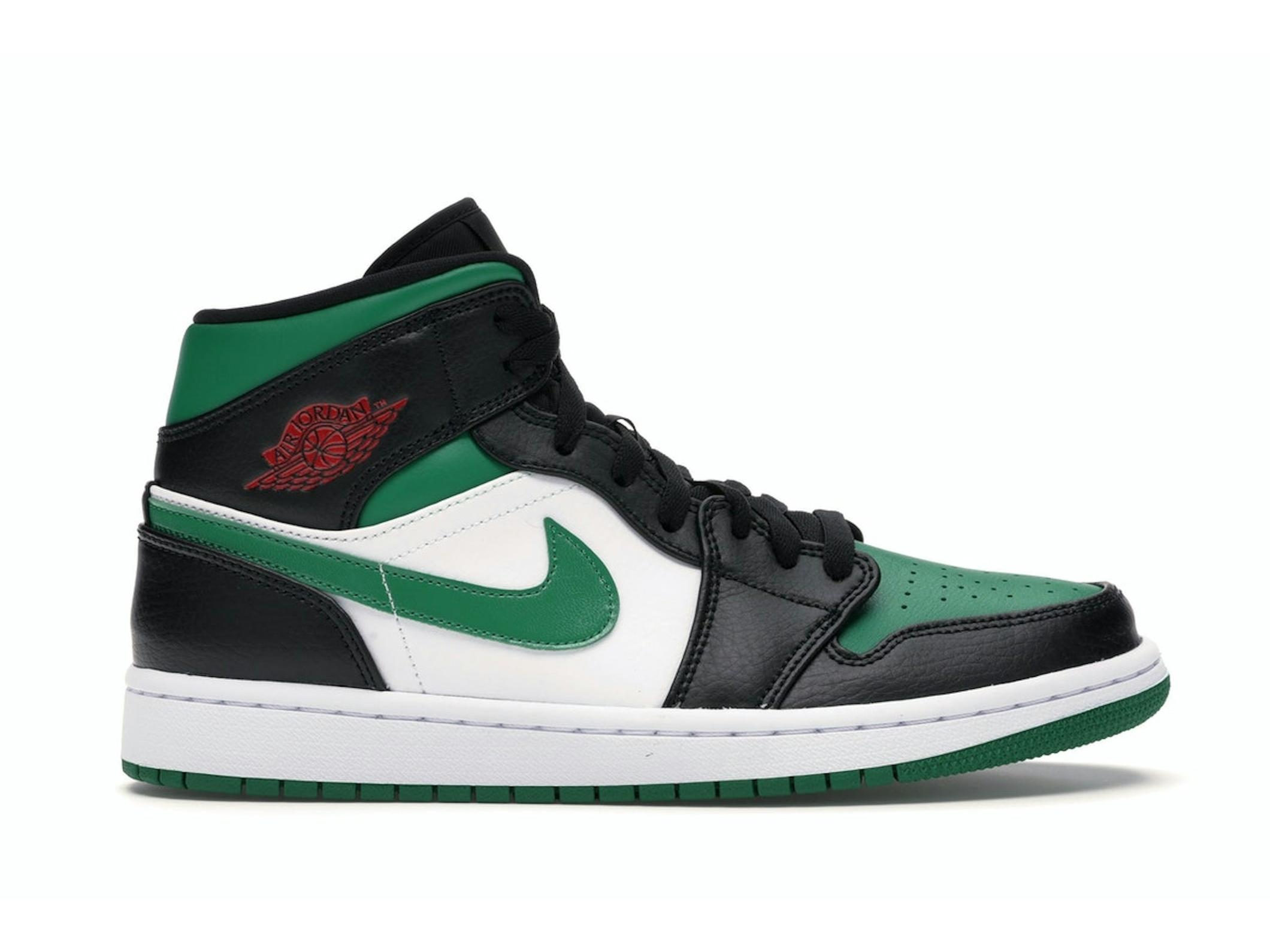 Minomog Jordan 1 Mid “Green Toe” 554724-067 | Black/White/Pine Green