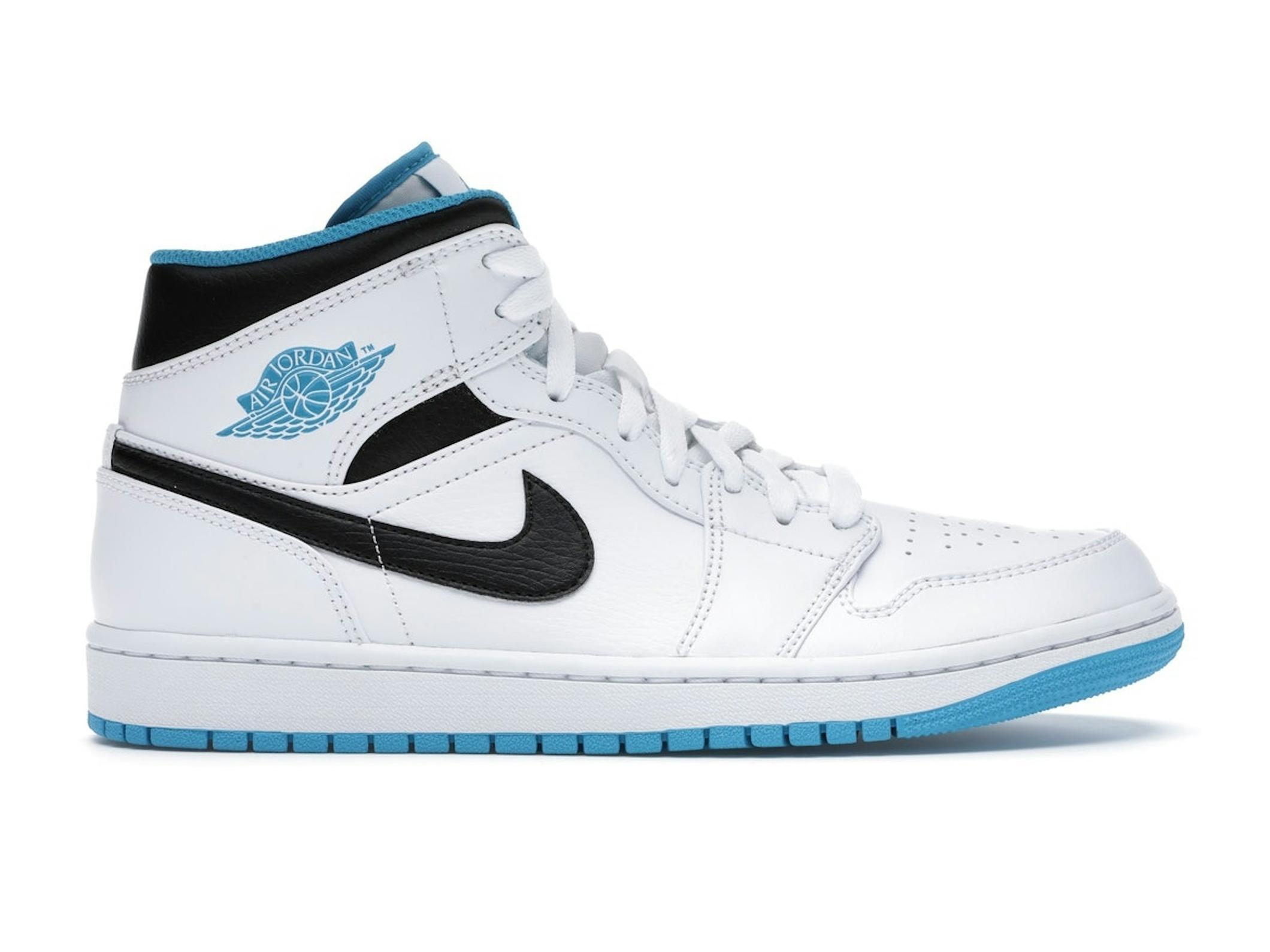 Jordan 1 Mid “Laser Blue” 554724-141 | White / Laser Blue / Black