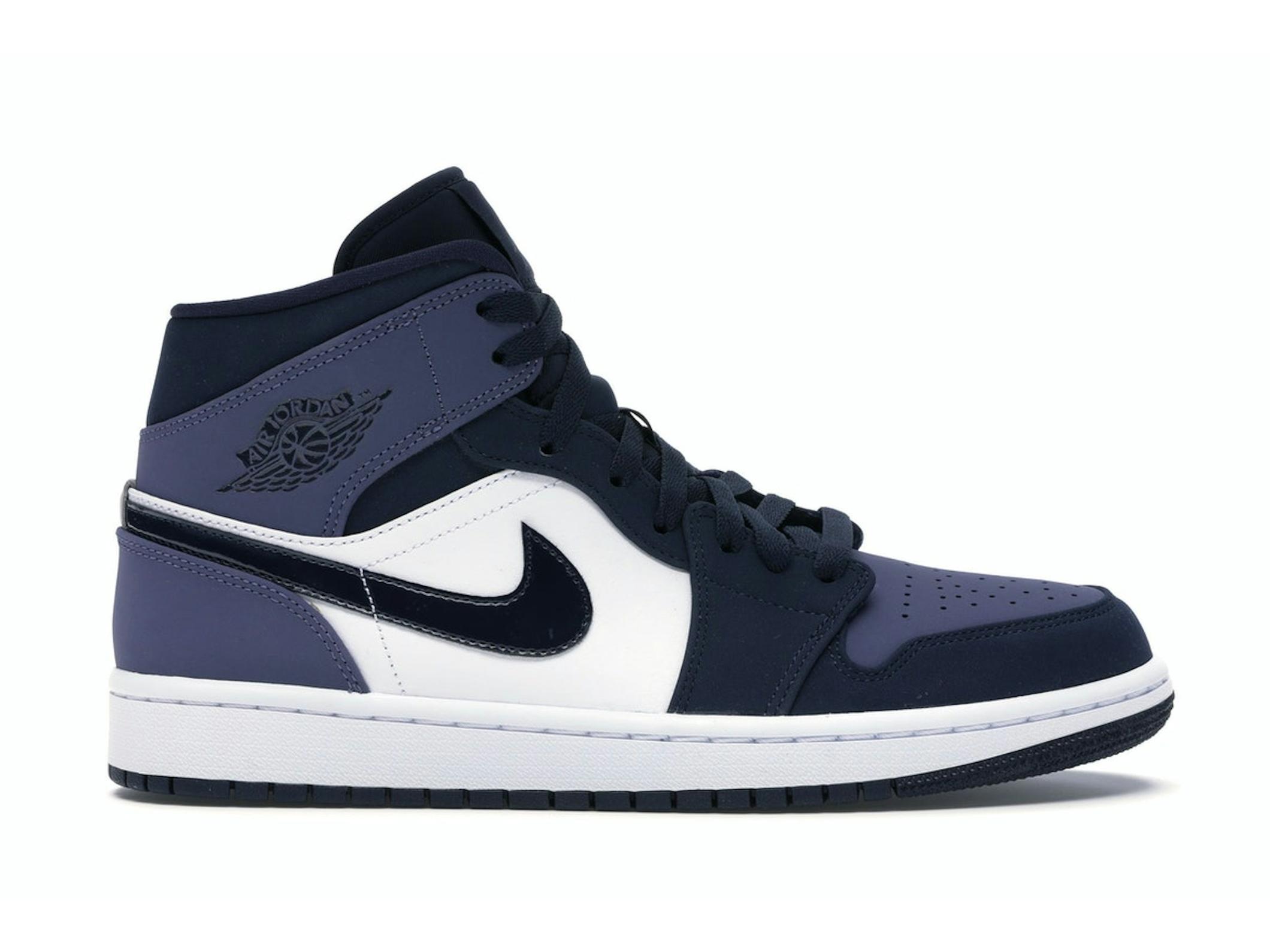 Jordan 1 Mid “Obsidian / Sanded Purple” 554724-445 | Obsidian / Sanded Purple / White