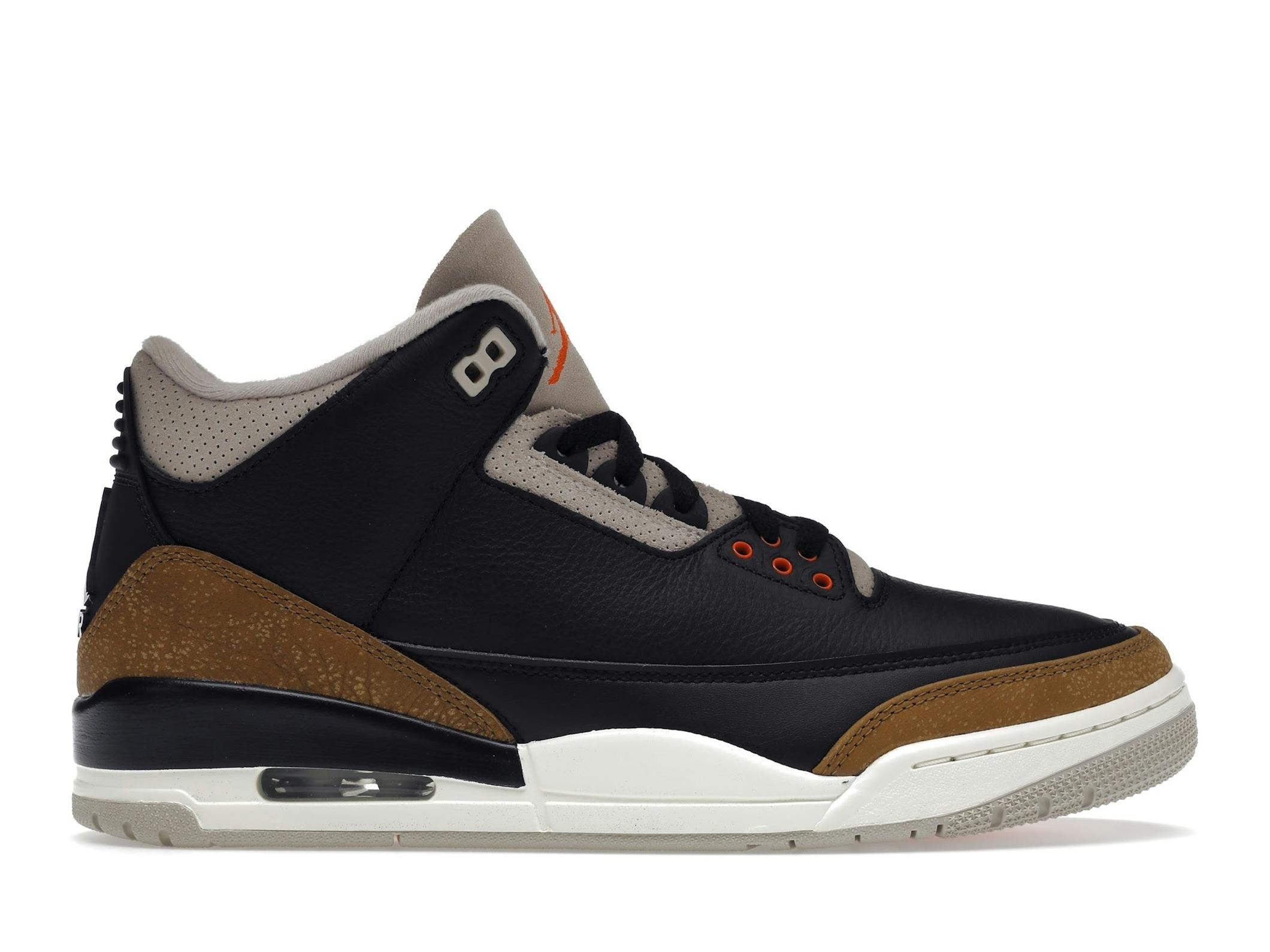 Minomog Jordan 3 Retro “Desert Elephant” CT8532-008 | Black / Rush Orange / Fossil Stone