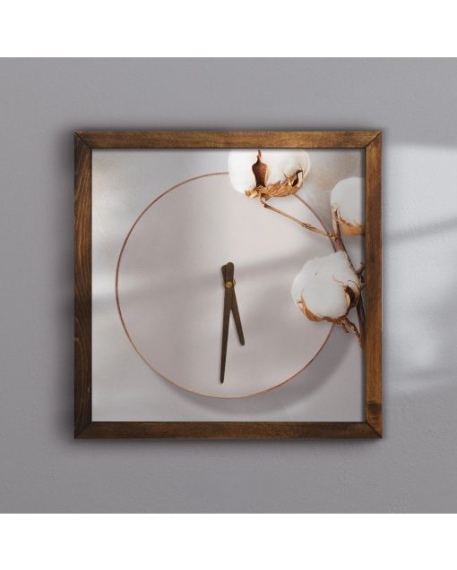 Modern Minimalist Square Wall Clock with Rustic Wooden Frame - Perfect Kitchen or Living Room Decor for Young Professionals, Teens, or Seniors