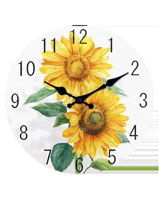 Custom Sunflower wooden wall clock silent quartz decor for garden enthusiasts, country home lovers & nature admirers - ideal kitchens, bedrooms sunny spaces