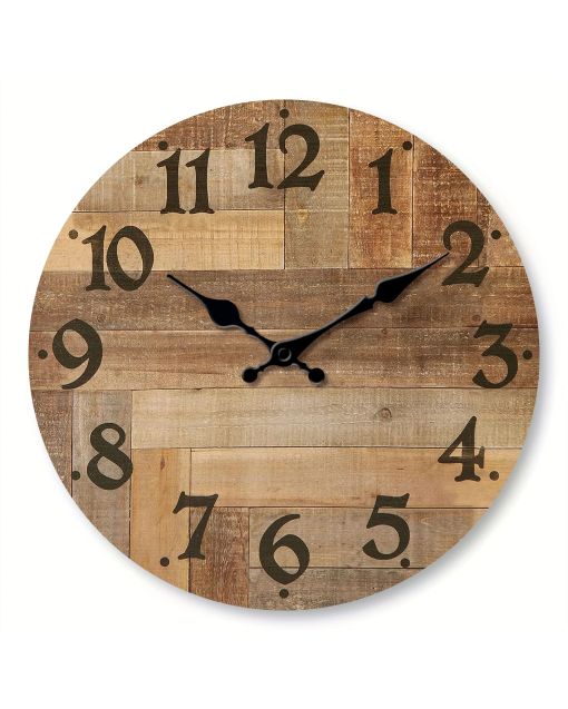 Custom Vintage brown wooden veneer clock silent timepiece for retro enthusiasts, interior designers & homeowners - perfect in living rooms, studies rustic spaces