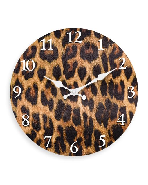 Custom Wild leopard wall clock silent quartz decor for animal lovers, safari enthusiasts & bold decorators - striking in living rooms, bedrooms exotic spaces