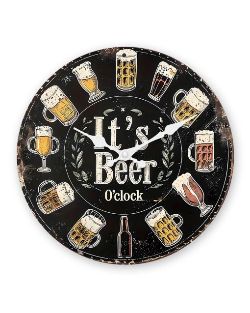 Custom Retro beer glass wall clock silent quartz decor for craft enthusiasts, bar owners & vintage collectors - fun in man caves, kitchens pub-style spaces