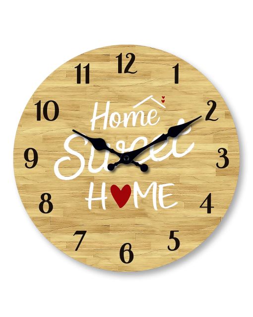 Custom Sweet home wooden clock silent decor for family-oriented homeowners, cozy decorators & comfort seekers - heartwarming in living rooms, studies welcoming spaces