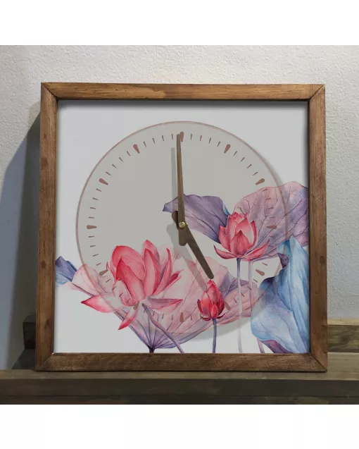 Custom Lotus bloom clock, Wooden Wall Clock for Home Decor in Living Room, Kitchen and Kid Decorations Gifts