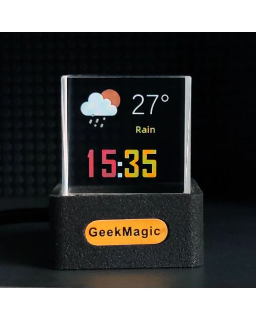 Smart Holographic Crystal Clock | LED Photo Display & Weather Station | Perfect for Modern Office & Tech Home Decor