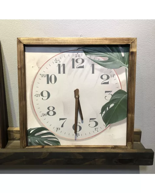 Custom Tropical elegance timepiece, Wooden Wall Clock for Home Decor in Living Room, Kitchen and Kid Decorations Gifts