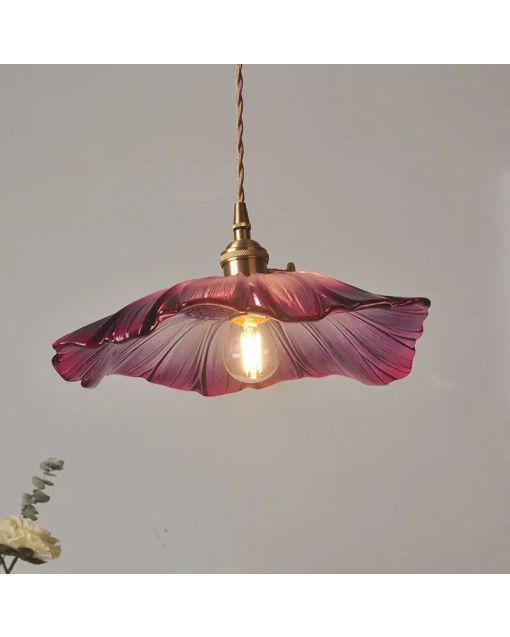 Vintage Pendant Lights Flower Glass Hanging Lamps Home Decoration Lighting Living Room Bedroom Bedside Light Fixture Indoor Shop