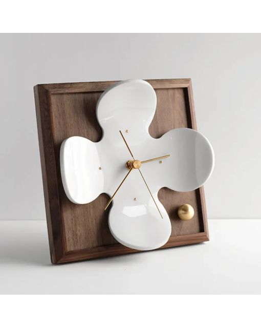 Nordic Floral Silent Clock | Modern Home Decorations | Perfect for Elegant Living Room & Aesthetic Room Decor