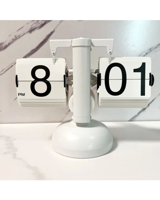 Retro Flip Page Clock | Vintage Home Office Decorations | Perfect for Living Room & Professional Desk