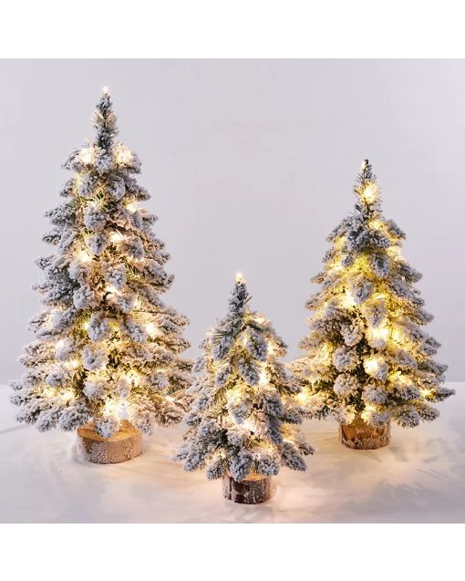 45/60 CM Artificial Christmas Tree Flocking New Year Christmas decorations for home Door Wall Ornaments Souvenirs Scenes Desktop