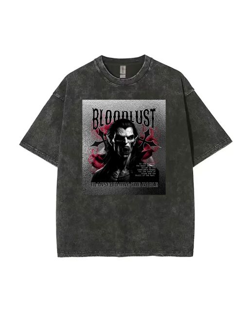 Bloodlust Unisex Teen T-Shirt - Casual Summer Wear for School & Weekends | Gift for Birthday & Holidays | Men's Flannel & Oversized Style