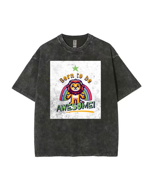 Born to be awesome Unisex Teen T-Shirt - Summer Casual Wear for School & Weekends | Birthday & Holiday Gift | Men's Flannel & Oversized Style