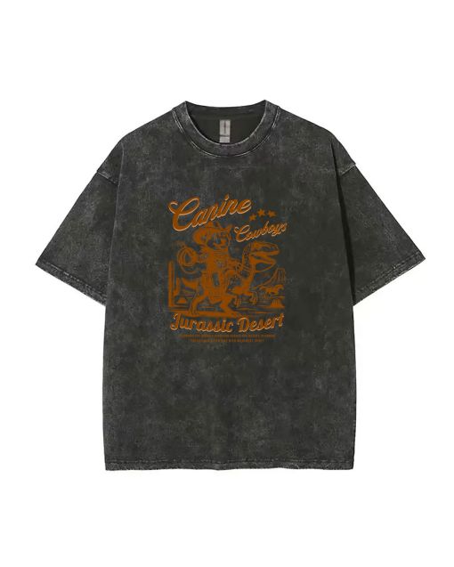 Stay Cool in Style: Canine Cowboys Mineral Wash T-Shirt - Perfect for Unisex Teens' Casual Wear, School, Summer, and Holidays. Get Yours Now!