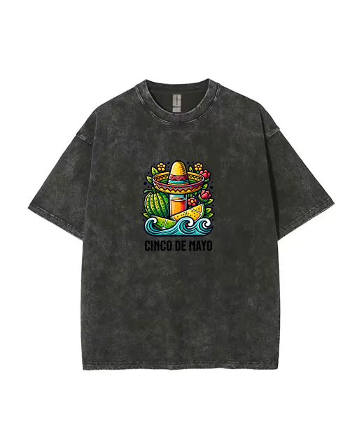 Cinco De Mayo 2 Mineral Wash T-Shirt - Perfect for Summer! Unisex Teens T-Shirt for Casual Wear, School, and Holidays. Shop Now!