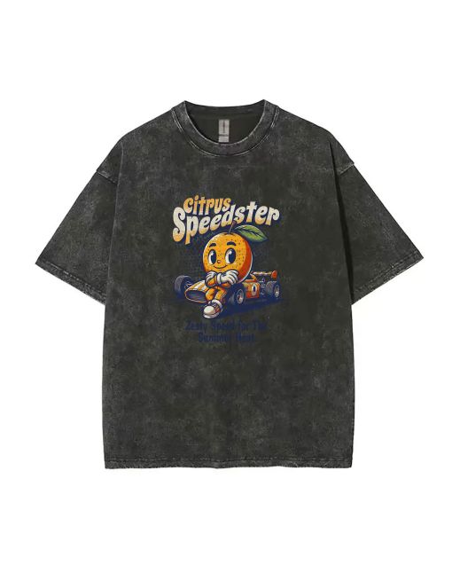 Stay Stylish with Citrus Speedster Mineral Wash T-Shirt: Unisex Summer Beach Shirt Perfect for Casual Wear, School, and Gifts - Shop Now!