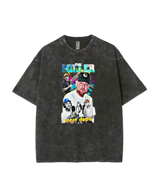 macmiller () Mineral Wash T-Shirt - Unisex Teens Beach Shirt, Cool Classic Tee for Casual Wear, School, Summer - Great Gift for Holidays