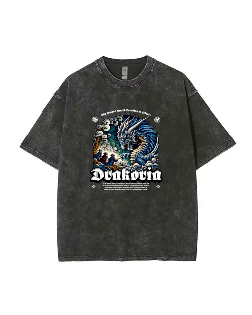 Summer Casual Mythical Drakoria Streetwear T Shirt - Unisex Teen Tee for School & Weekends | Birthday & Holiday Gift | Men's Flannel & Oversized Fit