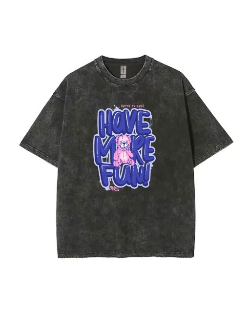 Teddy Bear-50 Mineral Wash T-Shirt: Must-Have Beach Shirt for Unisex Teens - Cool and Classic T-Shirt for Casual Wear, School, and Summer Fun!