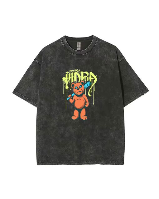 Teddy Bear-80 Mineral Wash T-Shirt: Versatile Unisex Tee for Casual Wear, School, and Gifts - Beach Shirt, Cool T-Shirts, Classic T-Shirt