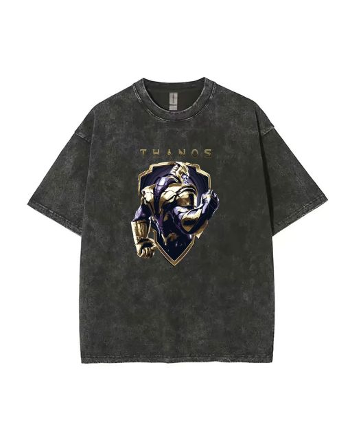 Thanos Mineral Wash T-Shirt for Unisex Teens - Cool and Classic Beach Shirt for Casual Wear, School, and Summer - Perfect Gift for Holidays