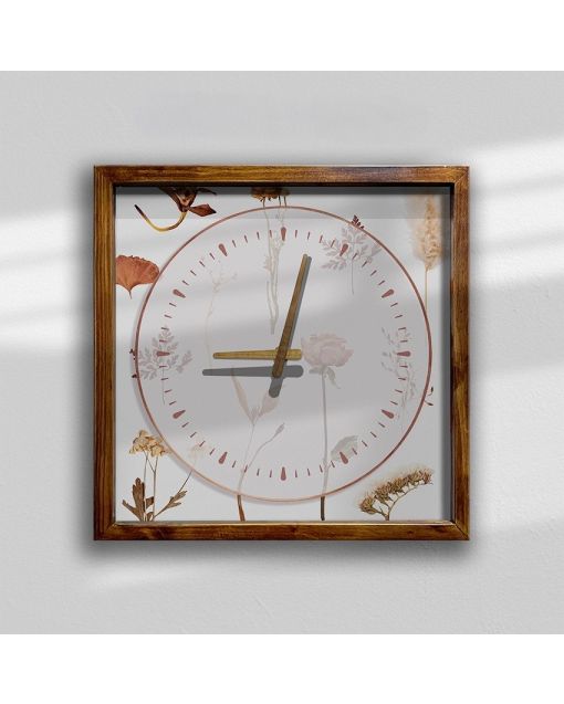 Custom Dried flowers, Wooden Wall Clock for Home Decor in Living Room, Kitchen and Kid Decorations Gifts