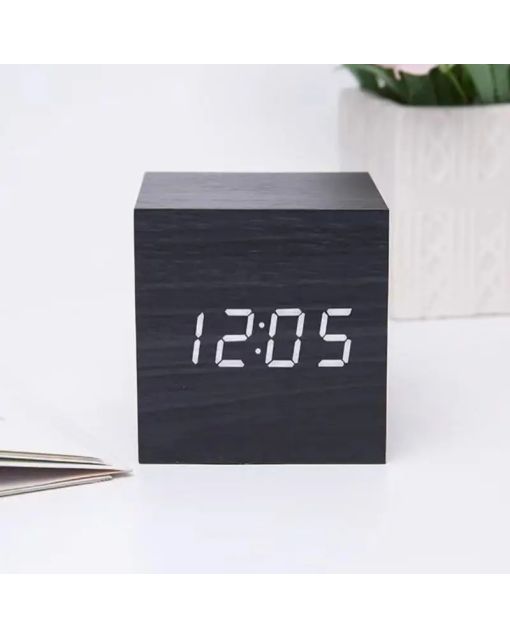 Modern Wooden LED Clock | Smart Voice Control Home Decor | Perfect for Student Room & Office Desk