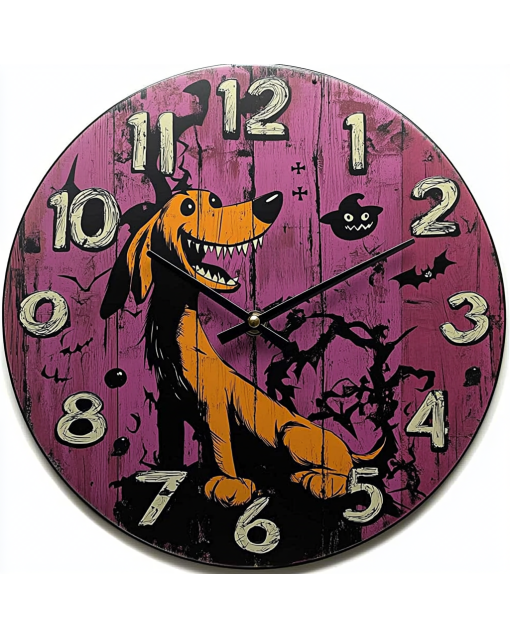 Custom Courage the cowardly dog, Wooden Wall Clock for Home Decor in Living Room, Kitchen and Kid Decorations Gifts