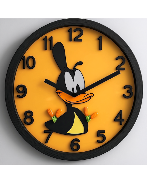 Custom Daffy duck, Wooden Wall Clock for Home Decor in Living Room, Kitchen and Kid Decorations Gifts