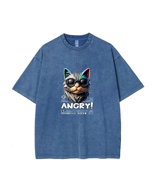 Angry Unisex Teen T-Shirt - Summer Casual Wear for School & Weekends | Birthday & Holiday Gift | Men's Flannel & Oversized Style