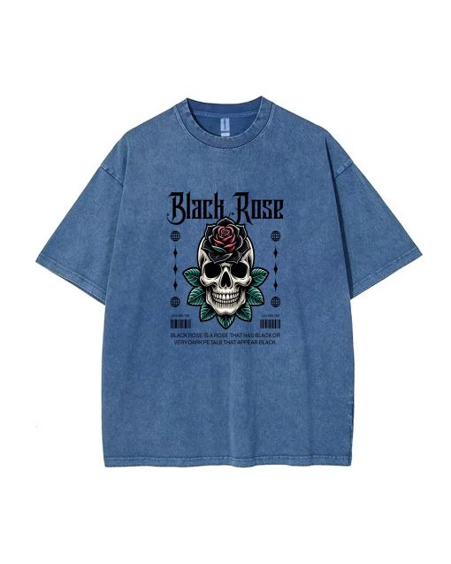 Black Rose Unisex Teen T-Shirt - Summer Casual School & Weekend Wear | Birthday & Holiday Gift - Men's Flannel & Oversized Style