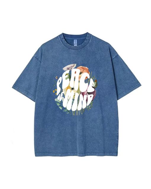 Boho Floral T Shirts Peace of Mind - Unisex Teen T-Shirt for School & Weekends, Birthday & Holiday Gift - Men's Oversized Flannel Casual Wear