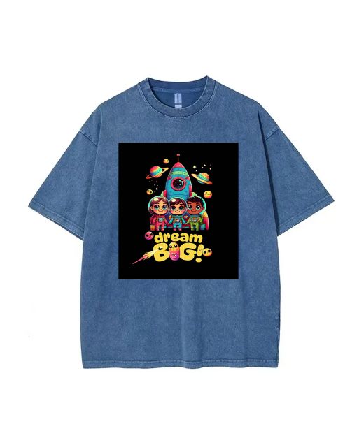 Get Ready to Dream Big with Our Cosmic Kids Mineral Wash T-Shirt - Perfect for Casual Wear, School, and More! Unisex, Beach Style, Cool and Classic.