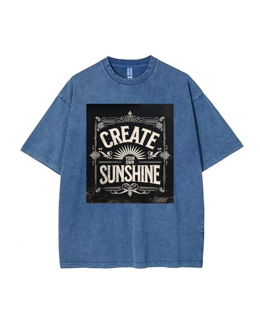 Design Your Own Sunshine Beach Shirt - Unisex Mineral Wash T-Shirt for Teens - Perfect for Casual Wear, School, Gifts - Cool, Classic Tee