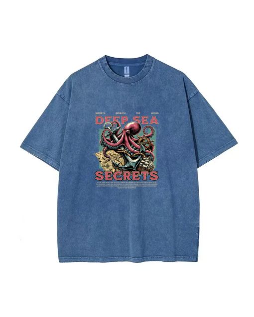 Deep Sea Secrets Unisex Teen T-Shirt - Summer Casual School & Weekend Wear | Birthday & Holiday Gift | Men's Flannel & Oversized Style