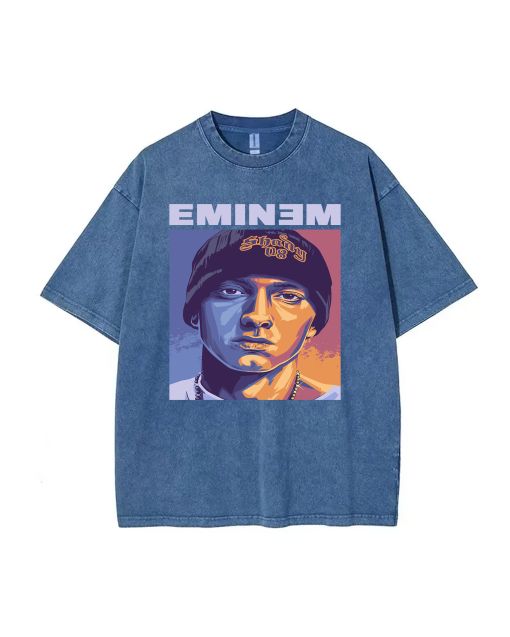 Eminem Mineral Wash T-Shirt - Perfect for Casual Wear, School or Summer! Cool & Classic Unisex Tee for Fans of Rap Icon - Great Gift Idea!