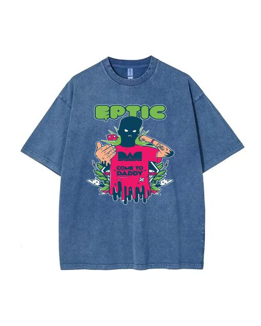 Eptic Com to Daddy Mineral Wash T-Shirt - Cool and Classic Beach Shirt for Unisex Teens - Perfect for Casual Wear and Gift-Giving