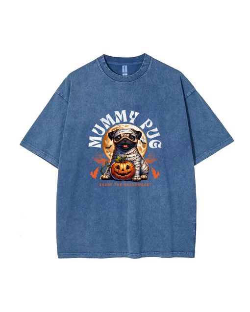 Mummy Pug Unisex Teen T-Shirt - Summer Casual Wear for School & Weekends | Gift for Birthdays & Holidays | Flannel & Oversized Style for Teens