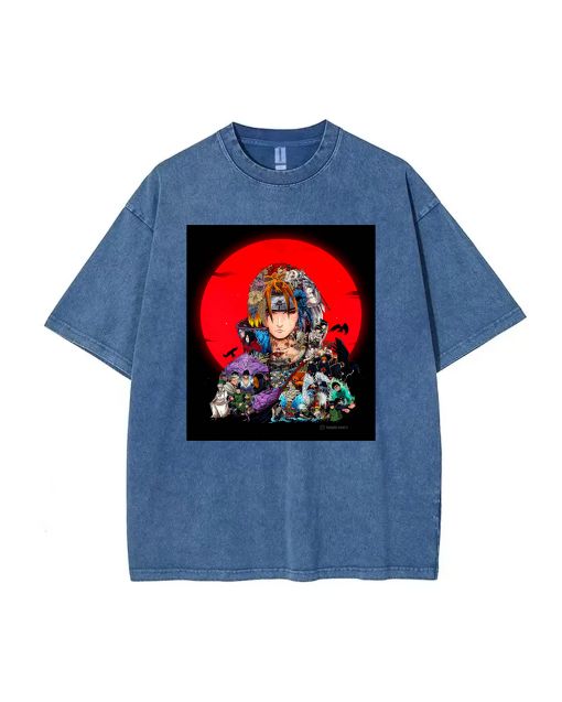 Classically Cool Unisex Naruto Mineral Wash T-Shirt - Perfect for Summer, School, and Casual Wear - Limited Edition Beach Shirt