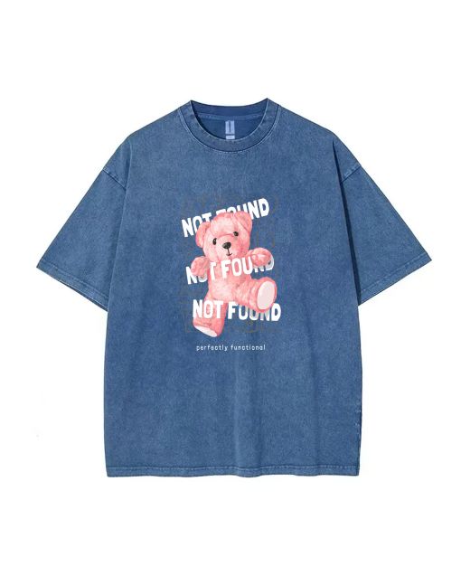 Teddy Bear-51 Mineral Wash T-Shirt - Unisex Beach & Casual Wear | Classic & Cool T-Shirts for Teens | Perfect Gift for Holidays & Summer