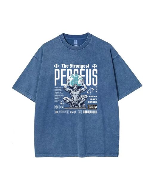 Unisex The Strongest Perseus Mineral Wash T-Shirt - Ideal for Casual Wear, School, and Beach - Cool and Classic Shirt for Teens!