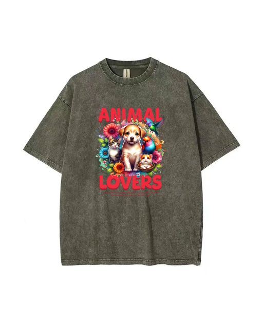 Animal Lovers Unisex Teen T-Shirt - School & Weekend Summer Casual Wear | Birthday & Holiday Gift | Oversized Flannel & Men's Style