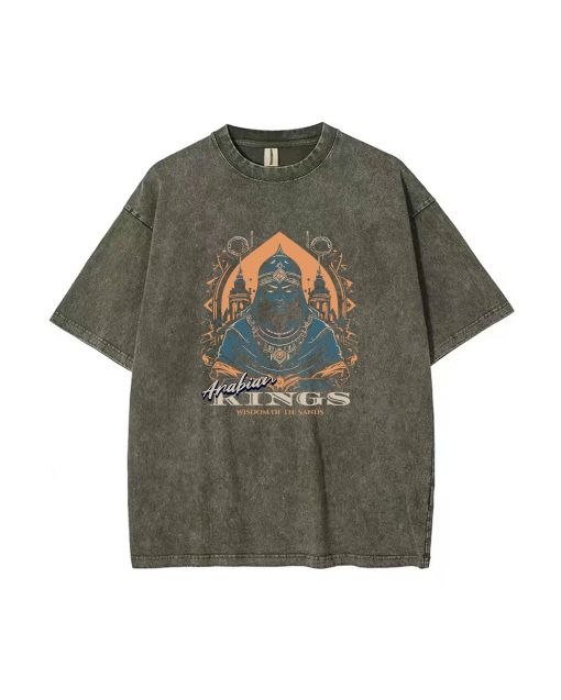 Arabian Kings Unisex Teen T-Shirt - Summer School & Weekend Casual Wear | Birthday & Holiday Gift | Men's Oversized Flannel Style