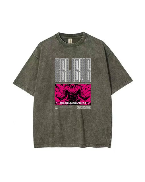 Believe Unisex Teen T-Shirt - Casual Summer School & Weekend Wear | Gift for Birthdays & Holidays | Men's Oversized Flannel Style