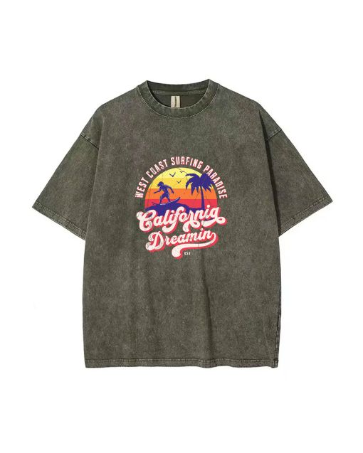 California Dreamin Beach & Surf Unisex Teen T-Shirt - Summer Casual Wear | School & Weekend Outfit | Flannel & Oversized Style | Gift Idea