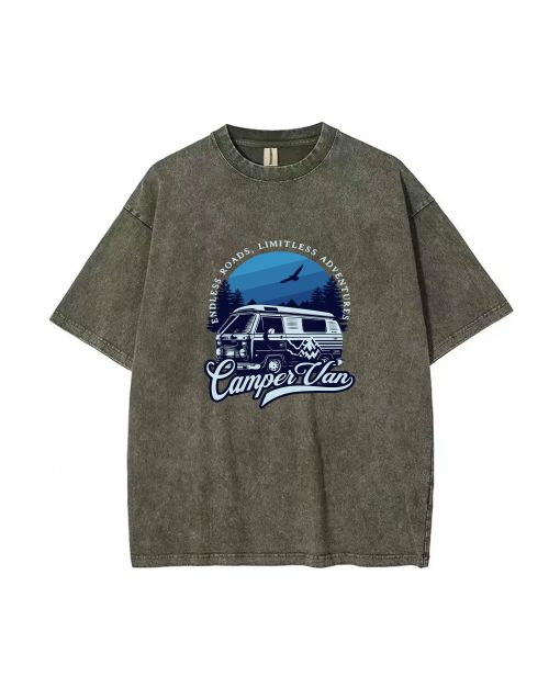 Campervan Teen T-Shirt - Summer Casual Wear for School & Weekends | Gift for Birthdays & Holidays | Unisex, Men's Flannel & Oversized Style