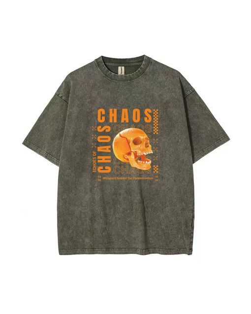 Chaos - Whispers Amidst Pandemonium Mineral Wash T-Shirt | Unisex Tee for Casual Wear, Summer, and Gifts | Beach Shirt with Cool & Classic Design