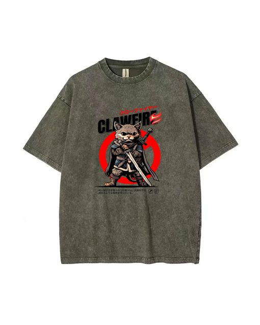 Clawfire Mineral Wash T-Shirt - Unisex Beach Shirt for Teens | Cool, Classic Tee Perfect for Casual Wear, School, Summer & Holidays